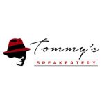 Tommy's Speakeatery logo with a man in a red fedora.